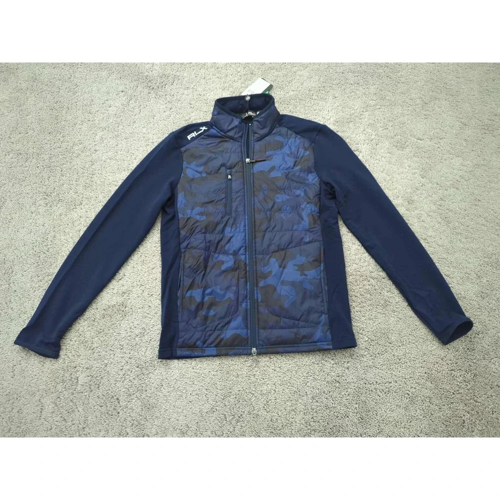 RLX Ralph Lauren Jacket Mens‎ Small Navy Camo Quilted NEW 44% Wool